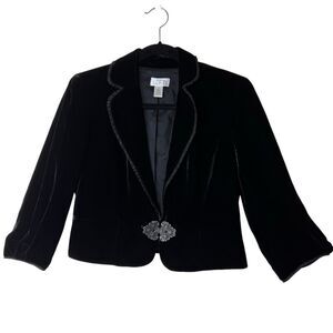 Vintage Ann Taylor Loft Rayon/Silk Velvet Blazer Sz 6 Occasion, Elegant, Y2K